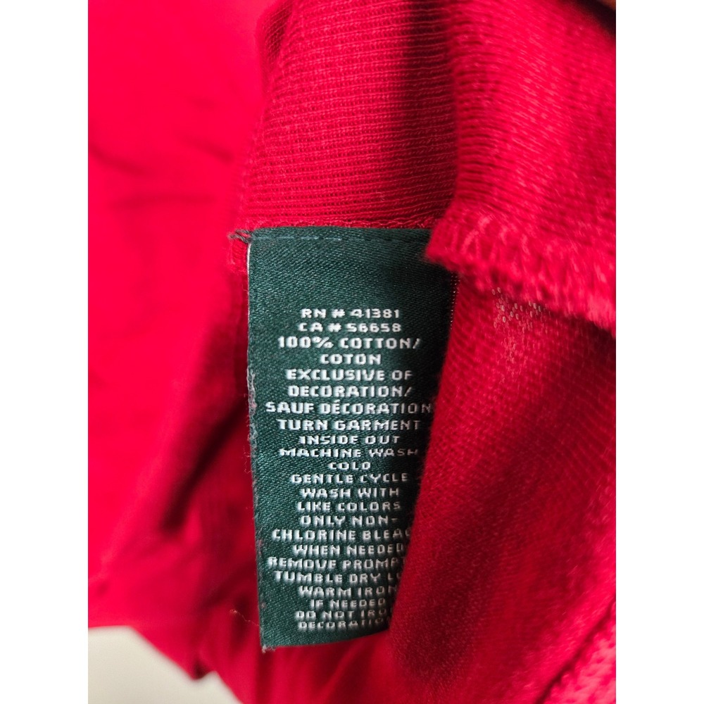 Lauren Ralph Lauren Red Long Sleeve Crew Neck Top,Suede Shoulder Elbow Patches M - Picture 6 of 8
